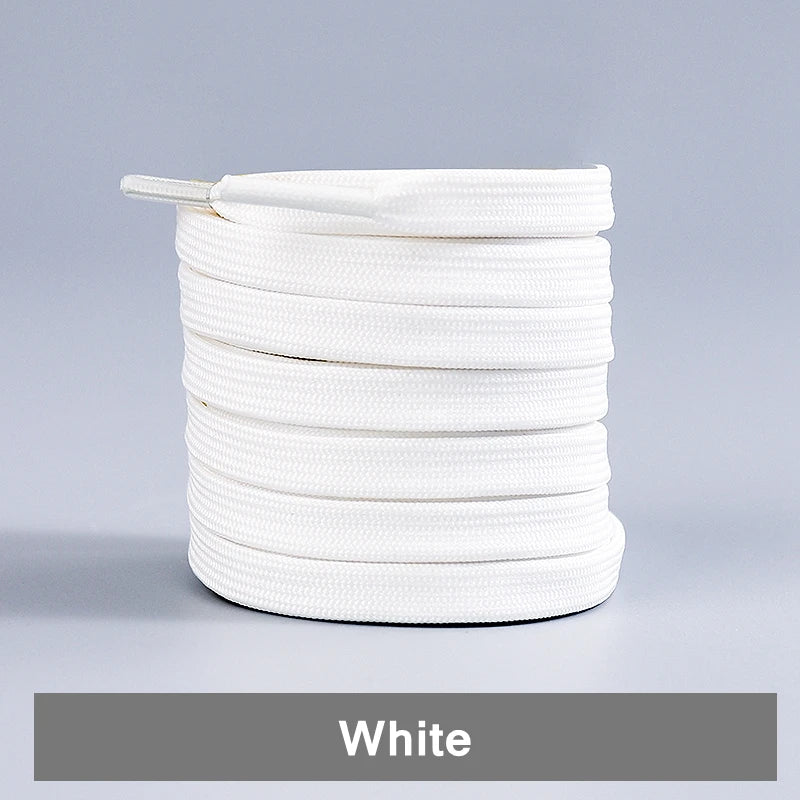 1 Pair Black White Shoe Laces Flat Double Woven Anti-slip Polyester Shoelaces Sports Casual White Shoes Classic Shoelace