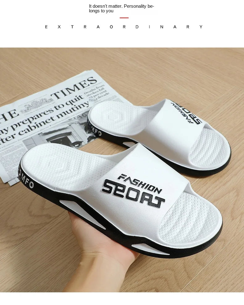 Slippers for men can be worn externally in summer. Trendy bathroom, bathroom, non-skid home, indoor, and home sandals for men - Belvar