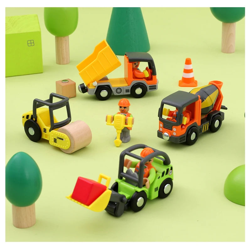 Variety Of Optional Track Magnetic Cars Multi-Purpose Vehicles Compatible Brand Wooden Scene Track Car Toys Children's Gifts W09