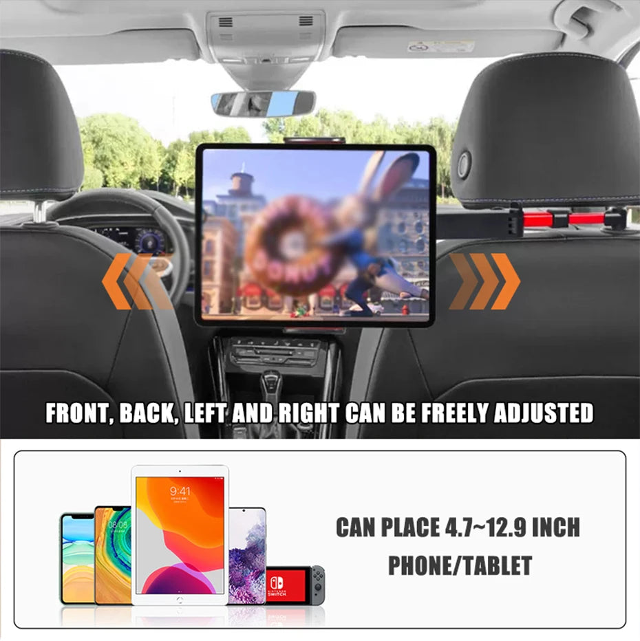 Telescopic Car Rear Pillow Phone Holder Tablet Rotating Car Seat Rear Stand Headrest Bracket for Phone Tablet 5 13 Inch