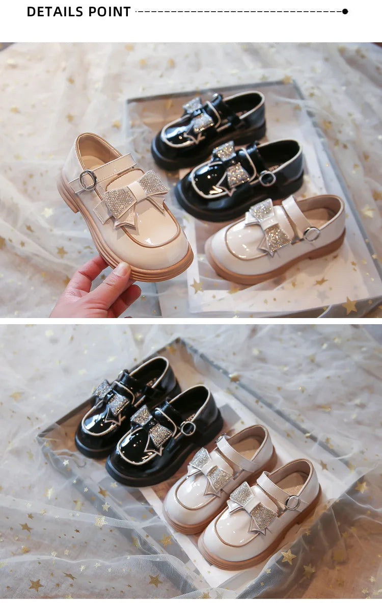 Kids Casual Shoes Children‘s Leather Shoes for Toddlers Girls Party Flats Kids Loafers Bowtie Shoes for Kids Girls Lolita Shoes - Belvar