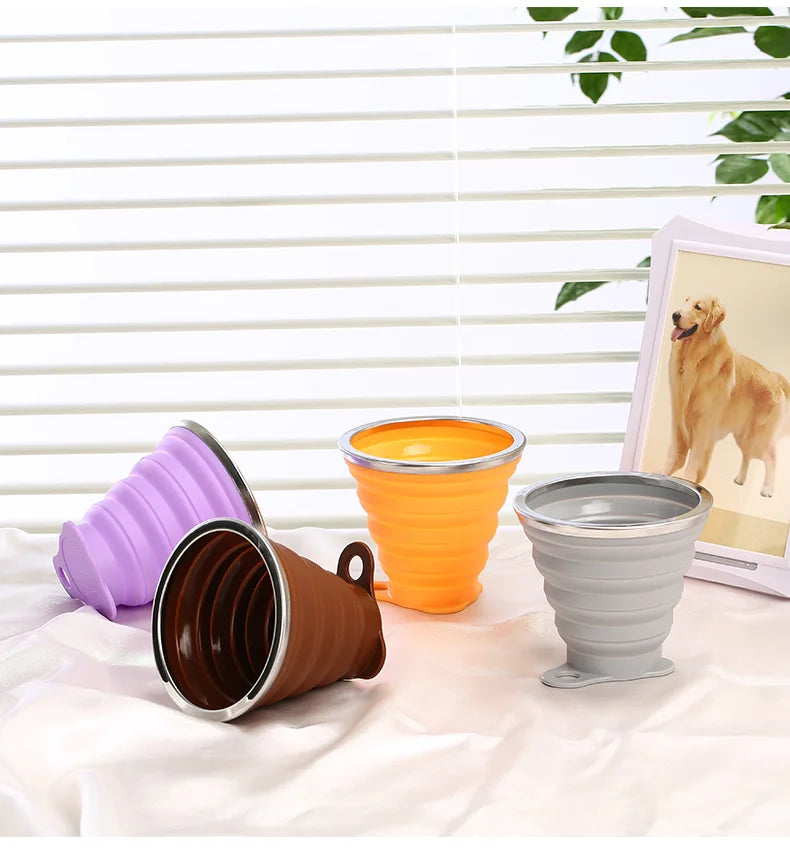 270ML Silicone Collapsible Cups for Camping Foldable Travel Water Bottle Outdoor Travel Cups for Children Reusable Folding Mug