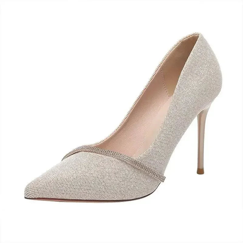 Ladies Shoes 2024 Fashion Basic Women's High Heels Sexy Party Pumps Women Crystal Slip-on Spike Thin Heels Female Shoes Zapatos - Belvar