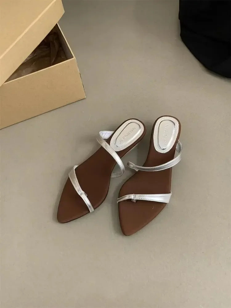 Women Slippers Designer Heeled Sandals Fashion Woman Shoes 2025 Summer New Slides Elegant Flip Flops Beach Sandalias De Mujer - Belvar