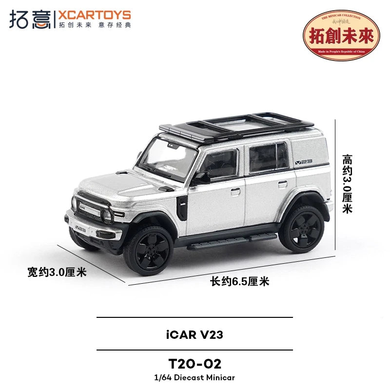 Xcartoys 1:64 iCAR V23 green / silver / orange Alloy Vehicle Car Model