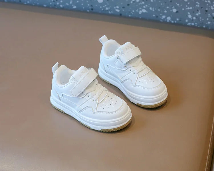Children's White Shoes Spring and Autumn Kid's Sports Shoes Anti slip Lightweight Boys Board Shoes Soft Sole Baby Casual Shoes - Belvar