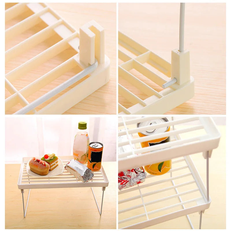 Kitchen Cabinet Counter Shelf Organizer Racks Expandable Stackable For Bathroom Desktop Storage Household Storage Shelf