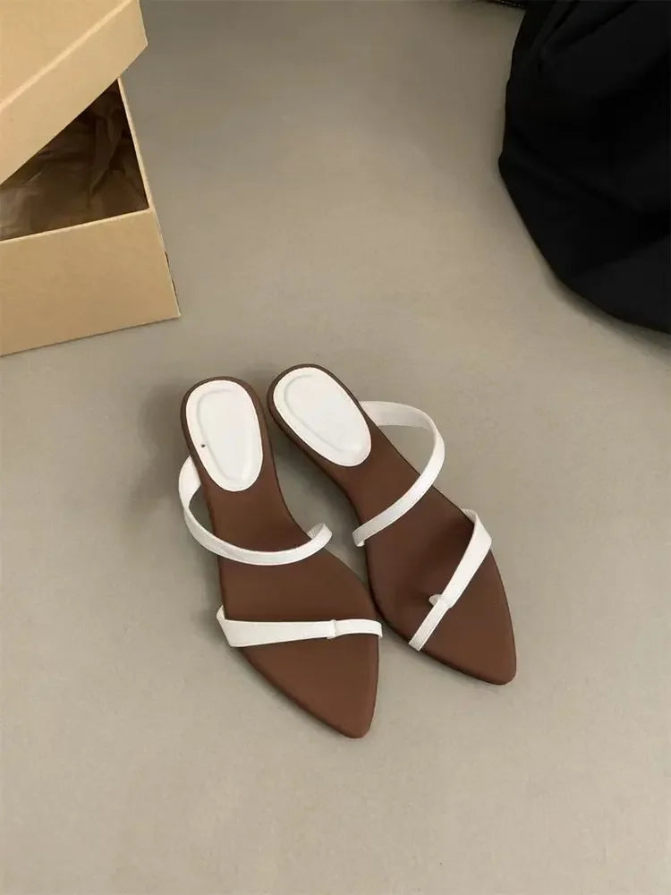 Women Slippers Designer Heeled Sandals Fashion Woman Shoes 2025 Summer New Slides Elegant Flip Flops Beach Sandalias De Mujer - Belvar