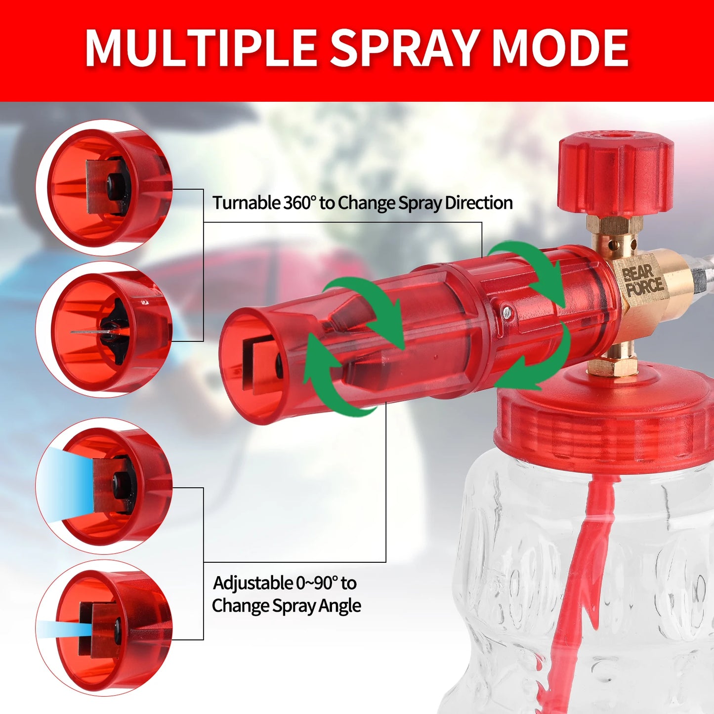 Pressure Washer Brass Snow Foam Lance Foam Nozzle Car Wash Foam Maker for Karcher Elitech Bort AR Bosch Michelin Pressure Washer