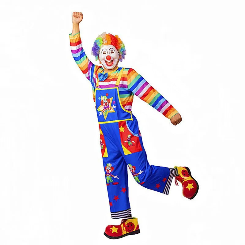 Red Blue Clown Cosplay Clothes Masquerade Party Dress Up Clothing Cute Anime Cosyume Suit For Men Carnival Clothing
