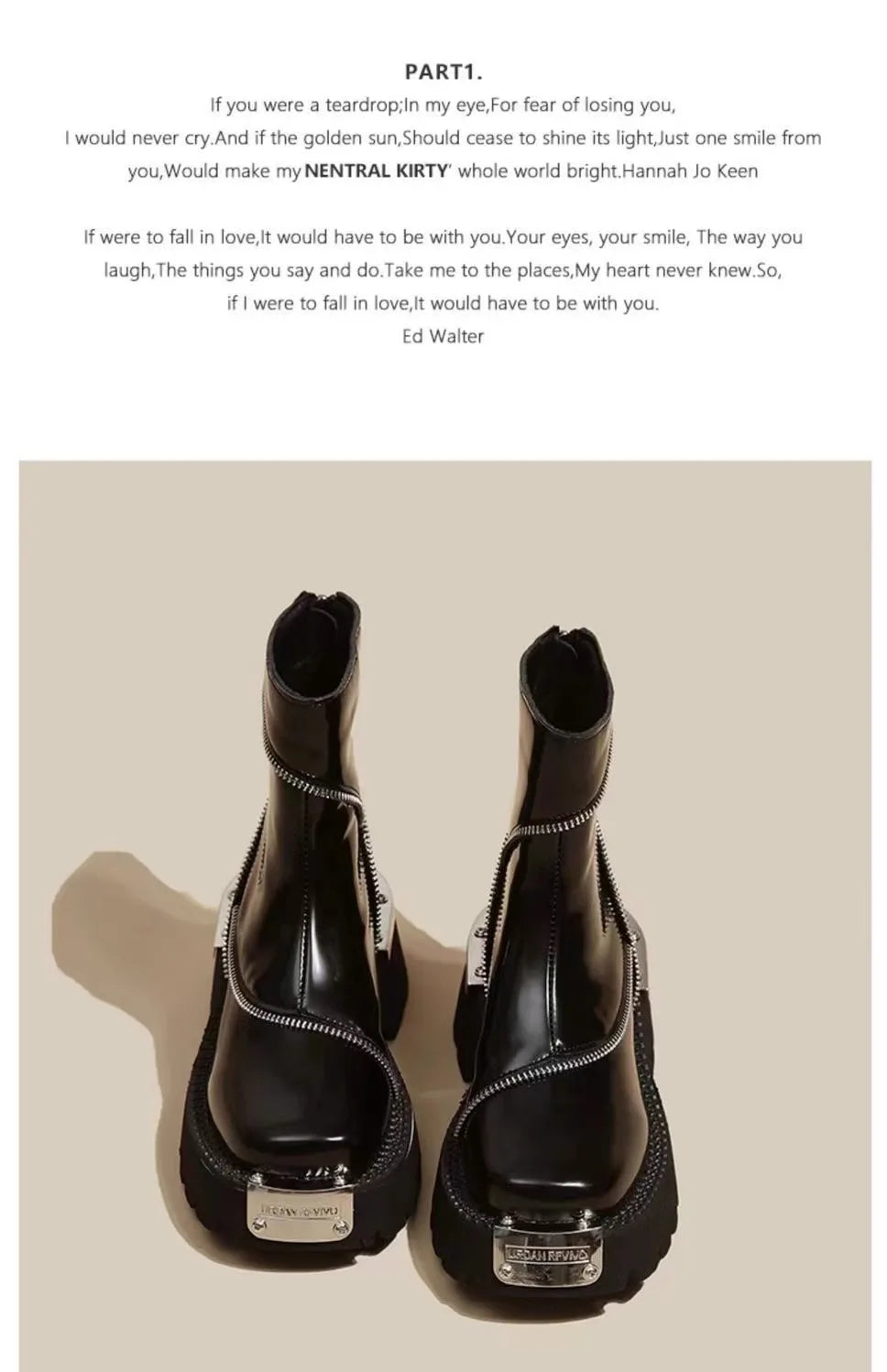 High Quality Black Shoes for Women Platform Boots Street Round Toe Ladies Shoes Non-slip Thick-soled Goth Boots Zapatos De Mujer - Belvar
