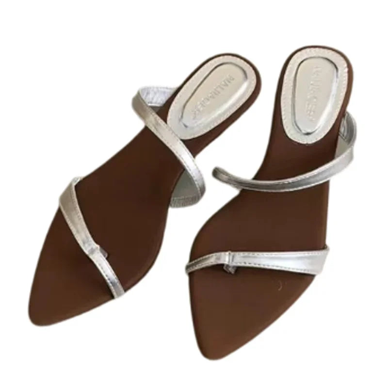Women Slippers Designer Heeled Sandals Fashion Woman Shoes 2025 Summer New Slides Elegant Flip Flops Beach Sandalias De Mujer - Belvar