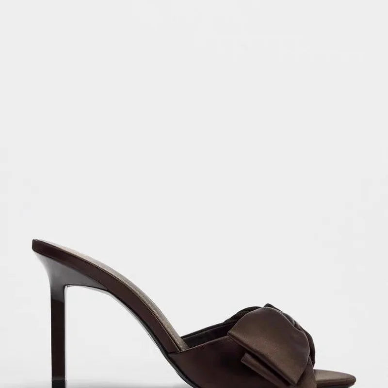 Women's Shoes 2025 Fashion Horseshoe Heel Women's High Heels Summer Sexy High Heels Bow Tie Shoes Ladies Zapatos Mujer