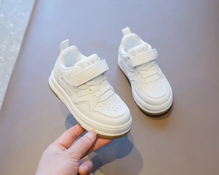 Children's White Shoes Spring and Autumn Kid's Sports Shoes Anti slip Lightweight Boys Board Shoes Soft Sole Baby Casual Shoes - Belvar