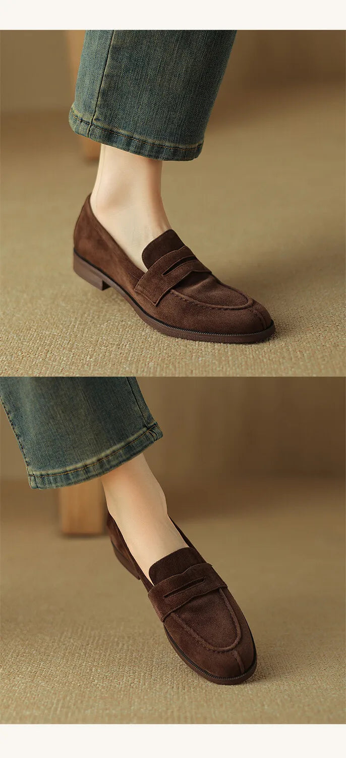 Shoes for Women 2024 Summer Brown Casual Flats Ladies Shoe Fashion Suede Loafers Soft Sole Non-Slip Feminino Zapatos Mujer - Belvar