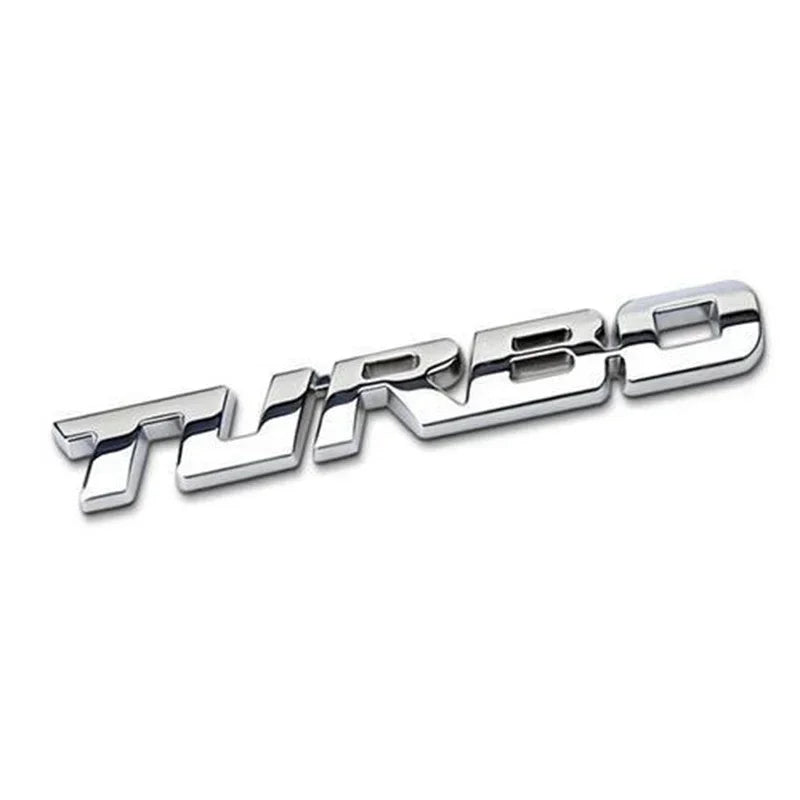 Turbo car alloy sticker 3D Metal Letter Pattern Car Emblem Car Motorcycle Decal Decor Car Body Rear Tailgate 3D Car Stickers