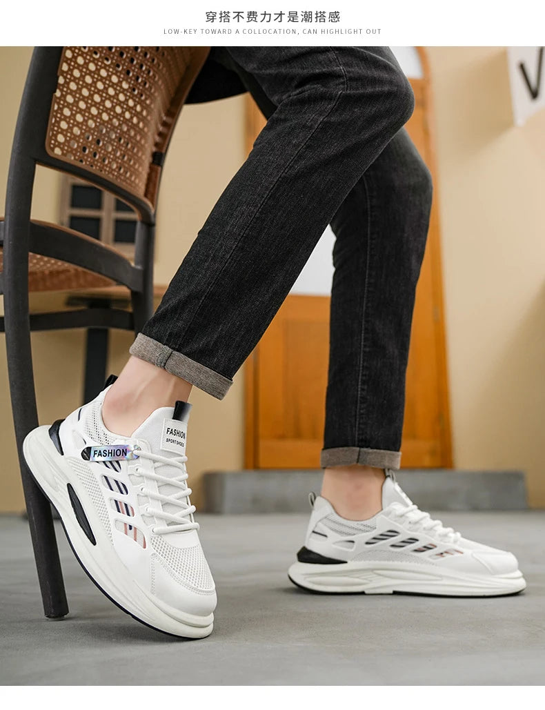 Shoes Men's 2025 Autumn New Lightweight Non-slip Fashion Trend All-match Casual Soft Bottom Shock Absorption Running Sports - Belvar