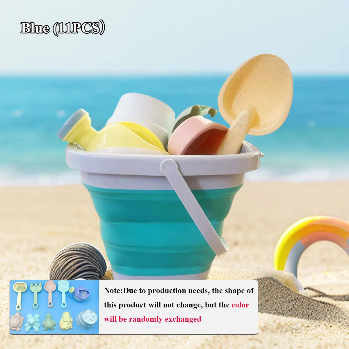 11/5/1 PCS Beach Sand Play Water Set Folding Bucket Summer Toys for Children Kids Outdoor Game Sandbox Accessories Color Random