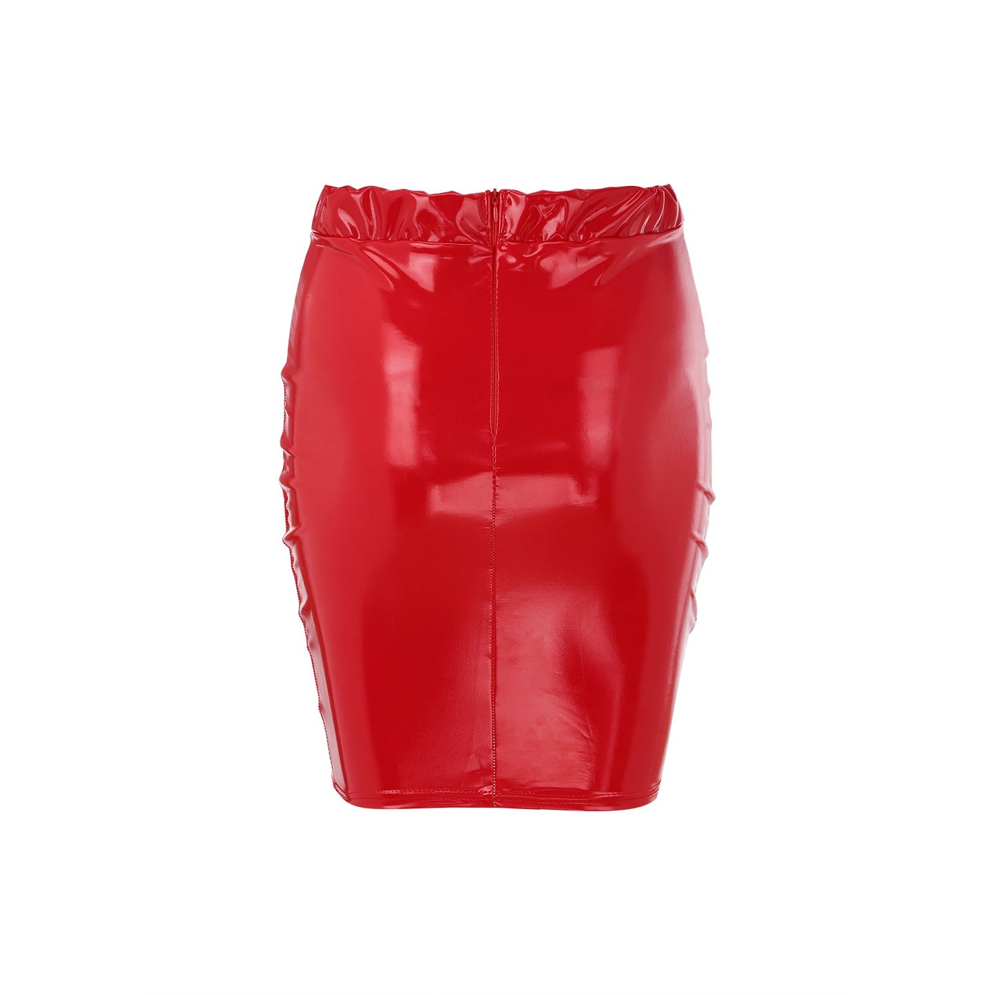 Red Bodycon Pu Mini Skirt Women Faux Leather Package Hip High Waist Skirt Korean Office Lady Pencil Skirts Clubwear Faldas Mujer