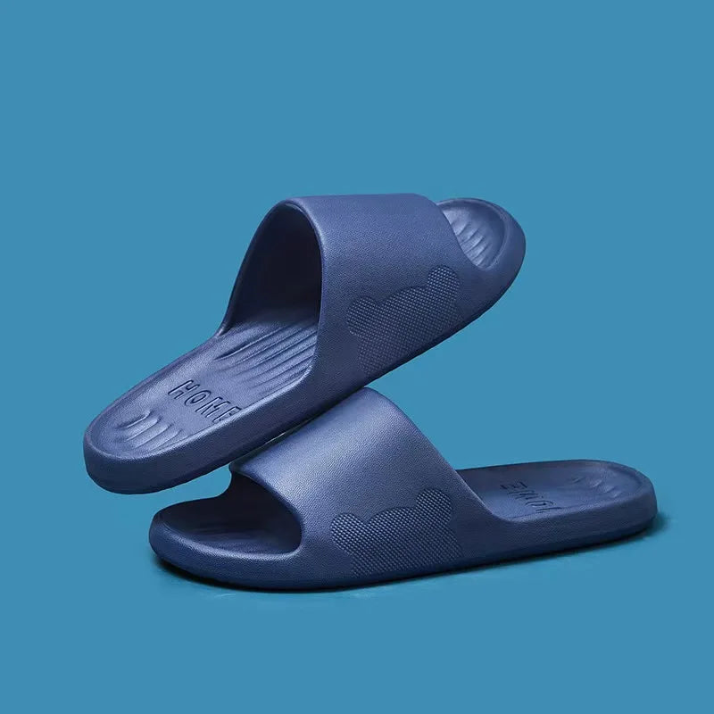 Soft Slippers Couples Home Outdoor Slipper Summer Women Bedroom Thick Bottom Shoes Beach Sandals Men Flip Flops Shower Shoes