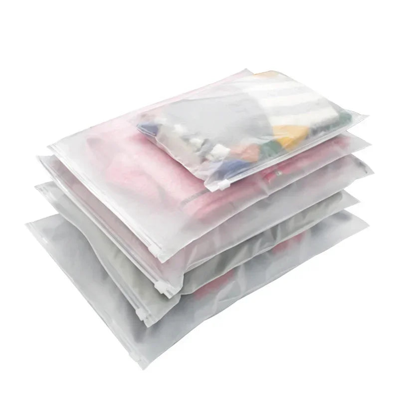 5pcs Plastic Repeatable Zipper Bag Make Up Cosmetic Travel Storage Bag Organizador Shoes Bag Waterproof Cloth Storage Organizer - Belvar