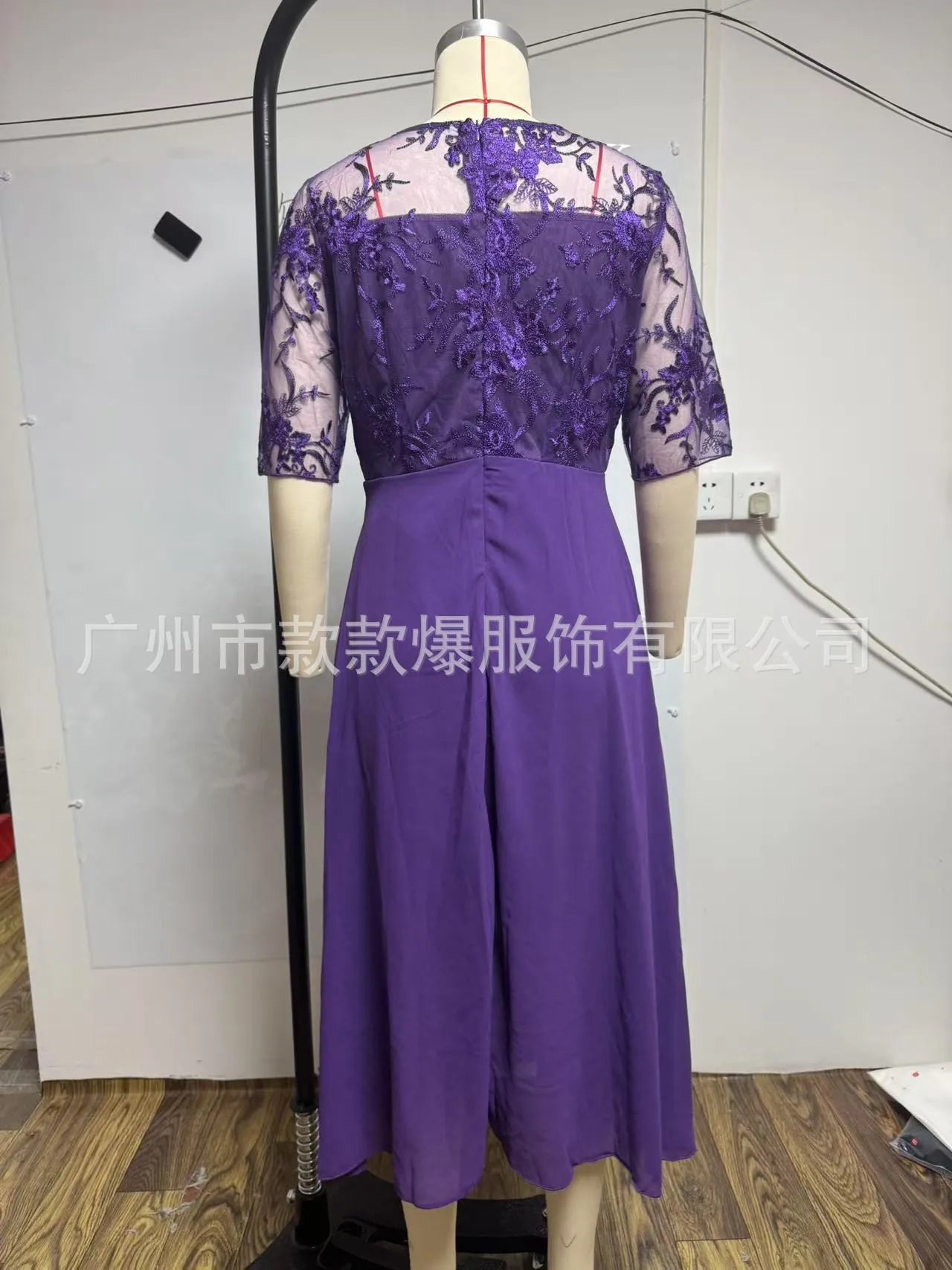 Womens Dresses Romantic Simple Dress With Chiffon Patchwork Lace Hollow Out Long Dress Bridesmaid Evening Dress Women's Wear