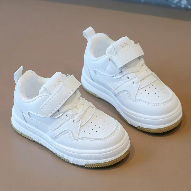 Children's White Shoes Spring and Autumn Kid's Sports Shoes Anti slip Lightweight Boys Board Shoes Soft Sole Baby Casual Shoes - Belvar