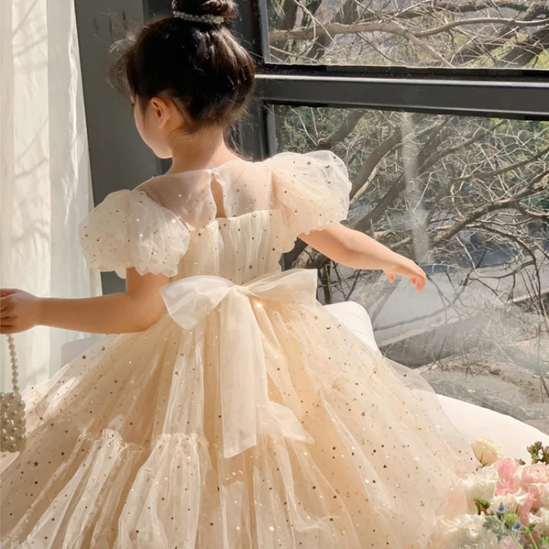 Summer Kids Girls' Dress Baby Temperament Princess Dress Cute Sweet Children's Dress Westernized Dreamy Yarn Dress
