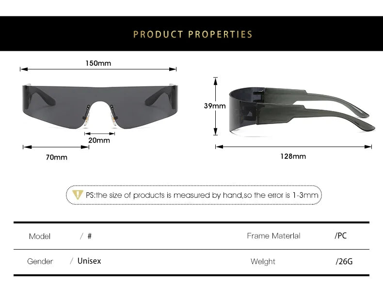 2000S Aesthetic Y2K Sunglasses Men One Piece Sports Sun Glasses Women Vintage Wrap Around Shades Fashion Punk Goggle Eyewear
