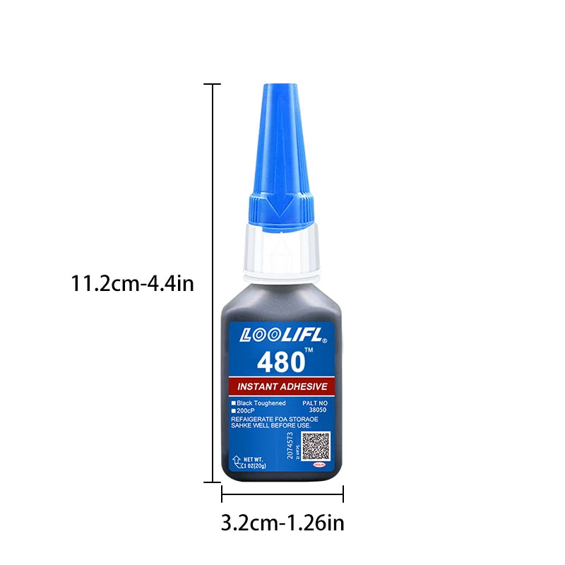 LOOLIFL 480 Black Super Black glue for Plastic Wood Metal tyres Rubber shoes Strong Adhesive Repair - Belvar
