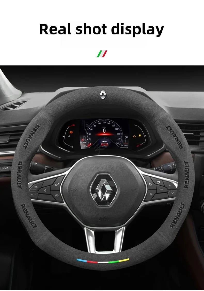Car Steering Wheel Cover for Renault Megane RS Vision Z Scenic Clio Laguna 2 3 4 5 Kangoo Fluence Megane Trafic Talisman Twingo - Belvar