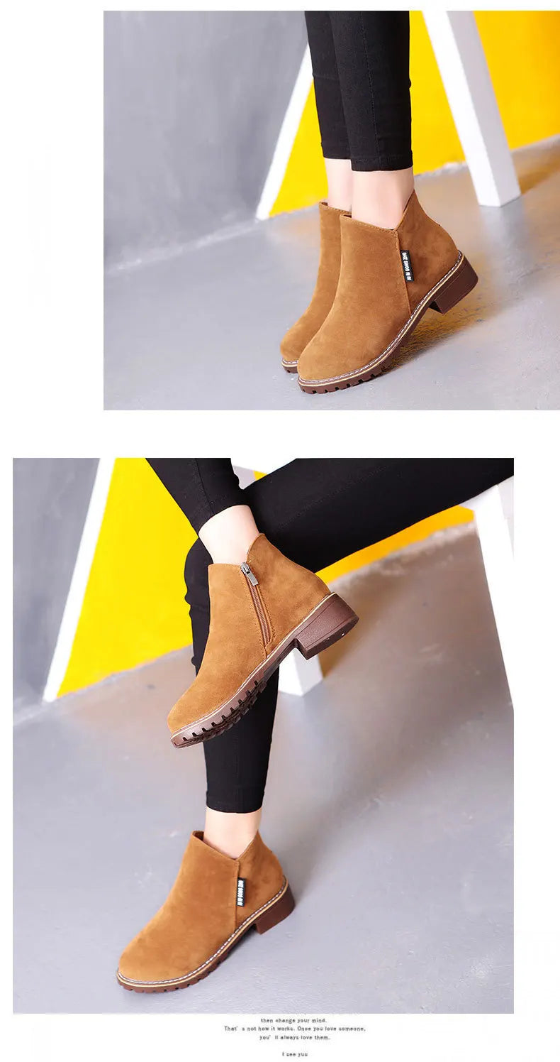 Shoes Women 2022 Fashion Thick Sole Ankle Boots Comfortable Plus Size Snow Boots for Women Female Platform Boots Botas De Mujer - Belvar