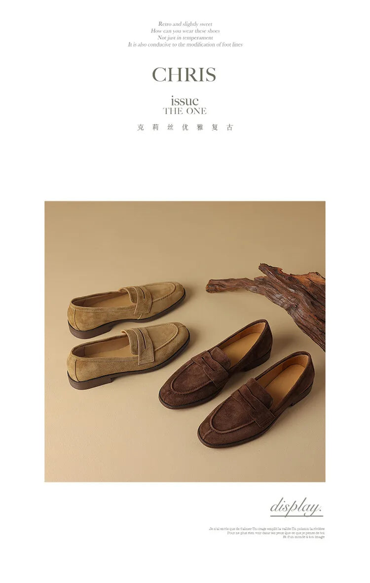 Shoes for Women 2024 Summer Brown Casual Flats Ladies Shoe Fashion Suede Loafers Soft Sole Non-Slip Feminino Zapatos Mujer - Belvar