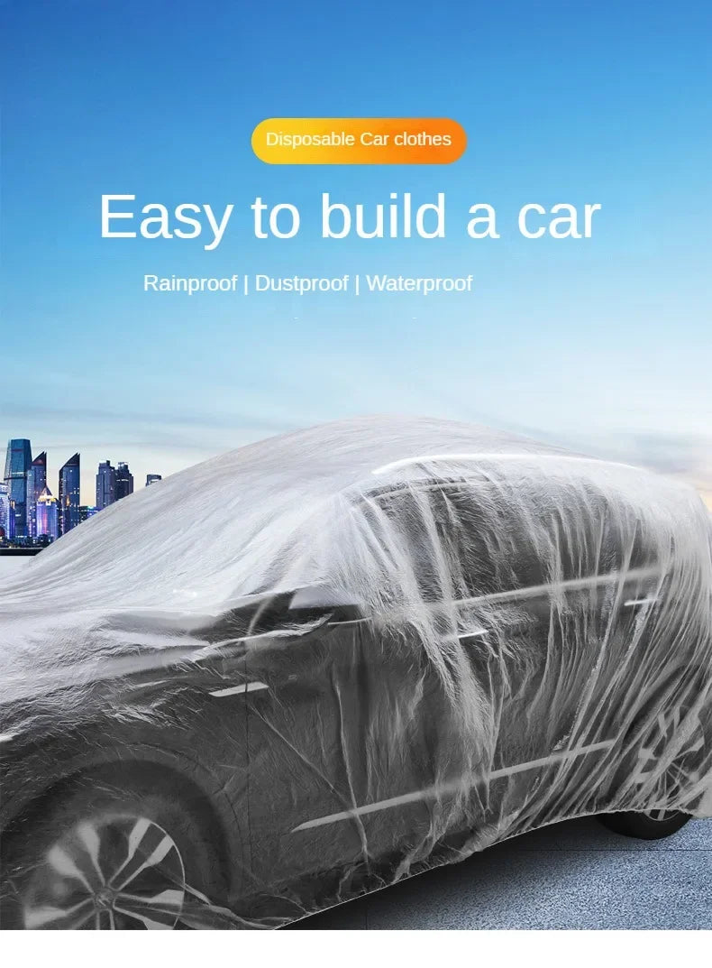 1-10PCS Disposable Car Cover Transparent Car Cover Car Coat and Car Cover PE Film Rain Cover Disposable Car Cover Car Dust Cover