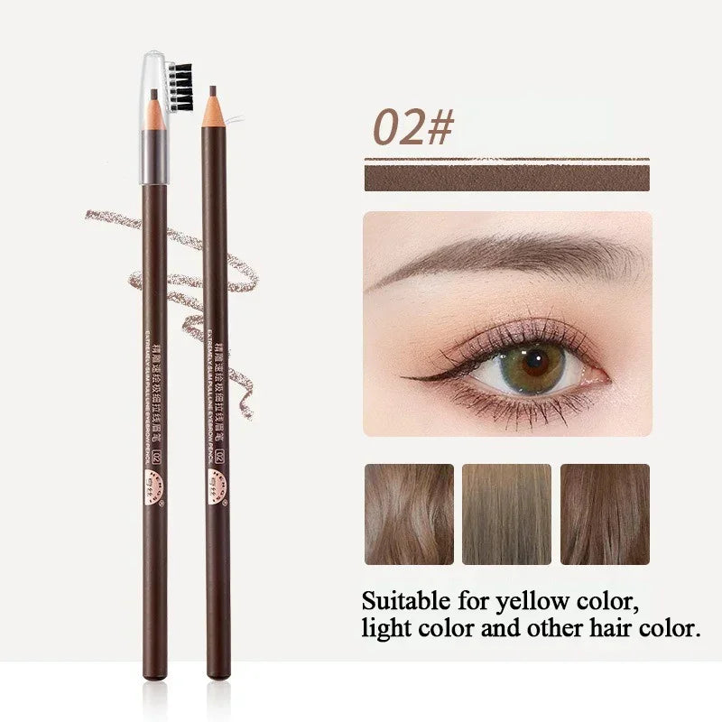 1/3/5/10pcs Ultra-fine Eyebrow Pencil 2mm Line Smooth Soft Eyebrow Pencil Brown Waterproof Long Lasting Make-up Pen with Brush