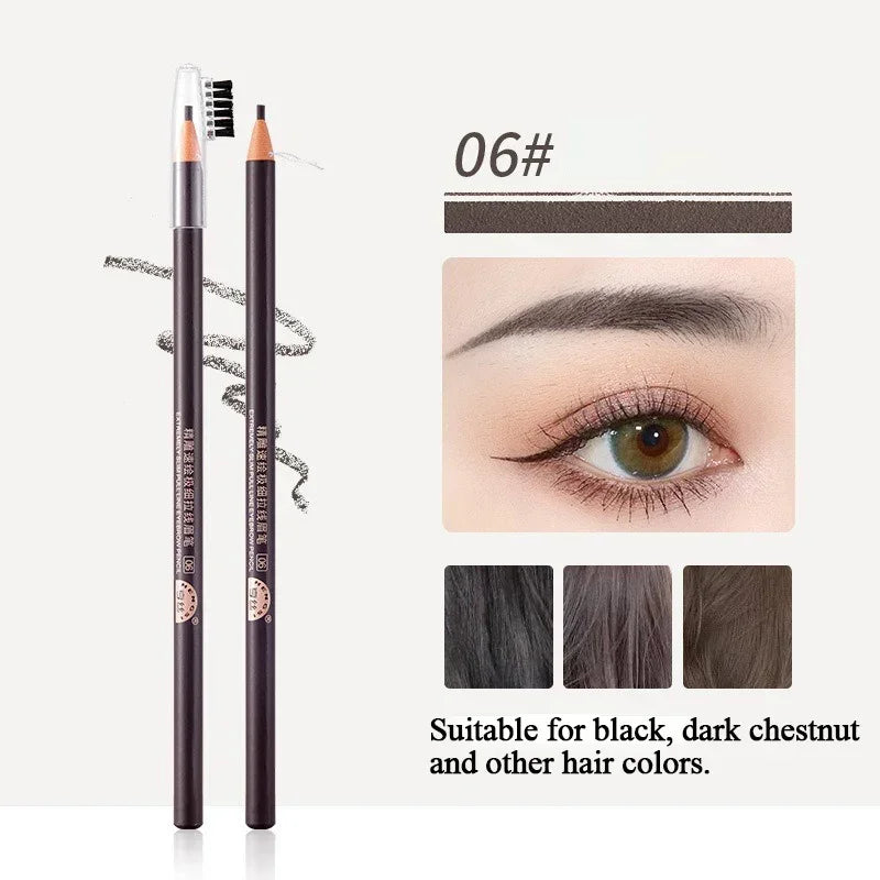 1/3/5/10pcs Ultra-fine Eyebrow Pencil 2mm Line Smooth Soft Eyebrow Pencil Brown Waterproof Long Lasting Make-up Pen with Brush