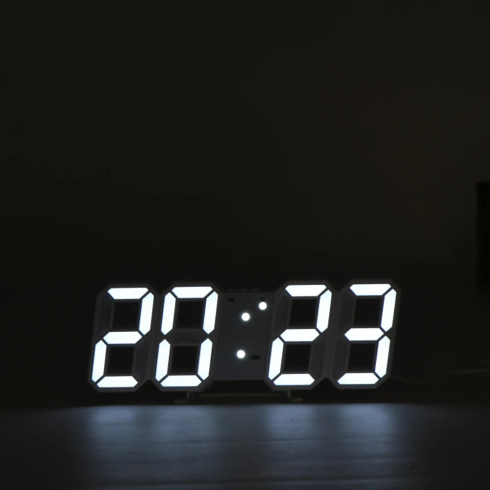 3D LED Digital Clock Luminous Fashion Wall Clock Multifunctional Creative USB Plug in Electronic Clock Home Decoration