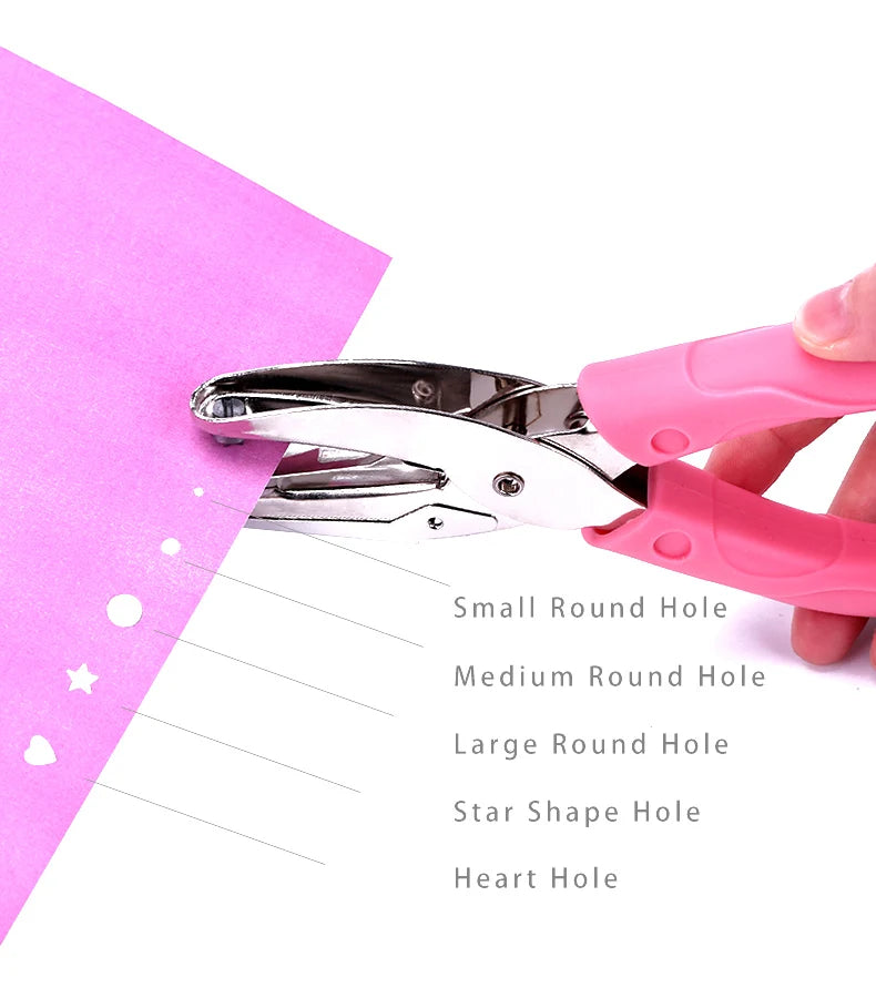 Tenwin 1PC School Office Metal Single Hole Love Star Puncher Hand Paper Punch For Scrapbooking Border Pore Cutter Paper tool