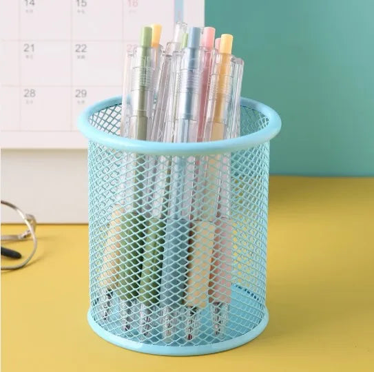 1Pcs New Pencil Holder Office Desk Metal Mesh Square Pen Pot Cup Case Container Organiser Durable Pencil Case
