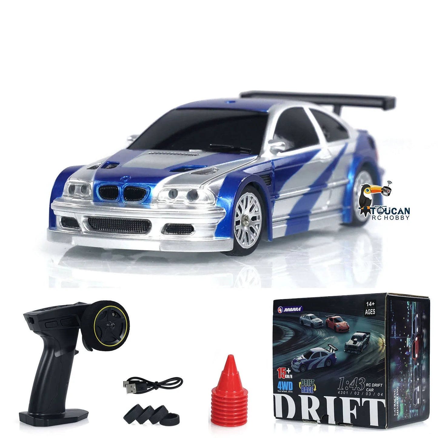 1/43 RC Ready To Go Race Car Remote Control Drift Car 4WD Mini Toy With LED Headlights For Children Gift