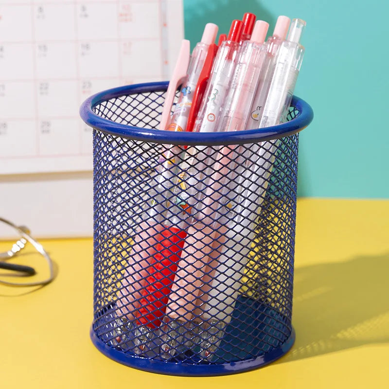 1Pcs New Pencil Holder Office Desk Metal Mesh Square Pen Pot Cup Case Container Organiser Durable Pencil Case