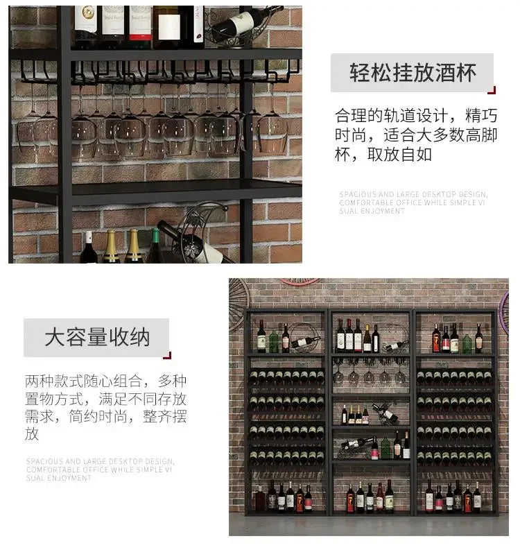 Kitchen Industrial Bar Cabinet Houses Wedding Iron Stackable Handmade Design Display Wine Rack Column Armadietto Cube Furniture