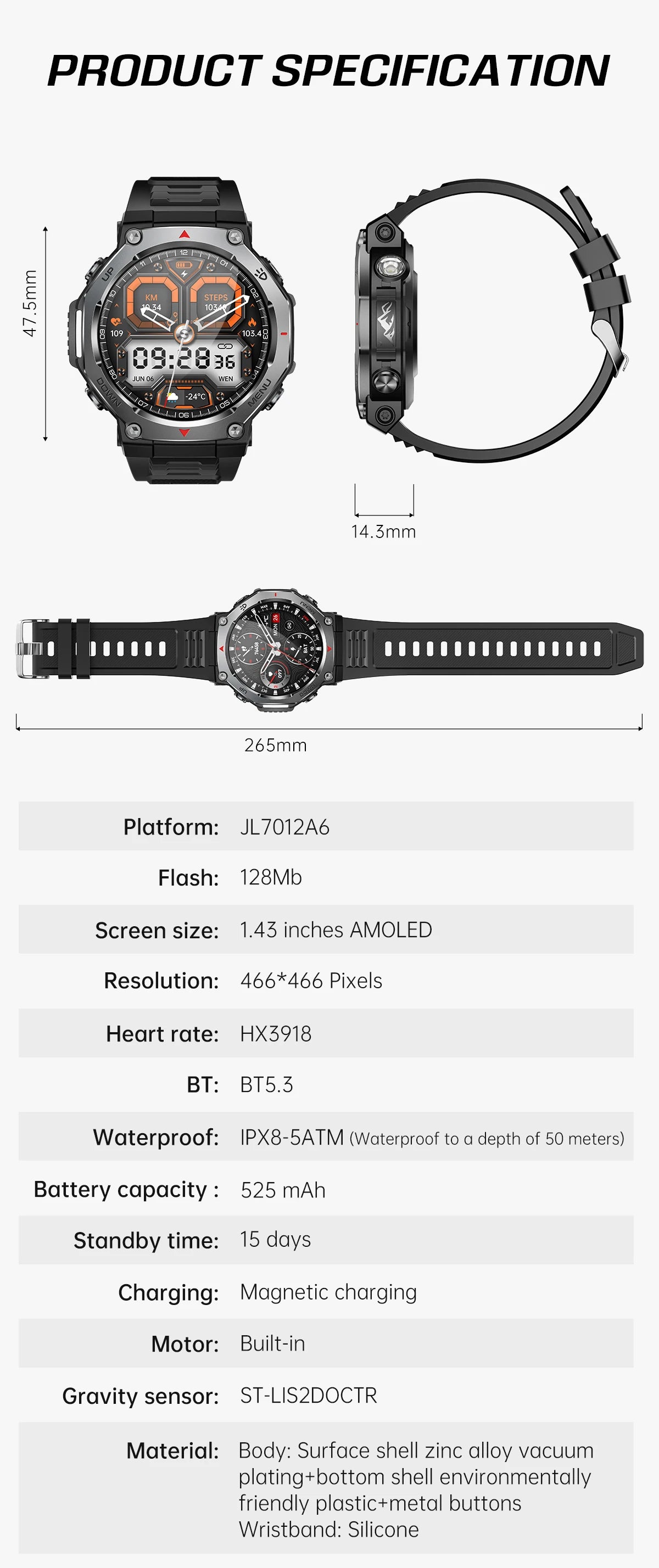 2025 New Military Smart Watch Flashlight/UV Light 5ATM Waterproof Sport Fitness Smartwatch Men Bluetooth Call for Xiaomi IOS