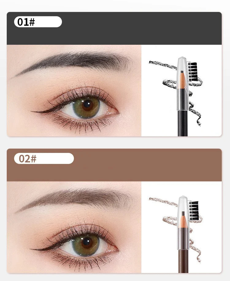 1/3/5/10pcs Ultra-fine Eyebrow Pencil 2mm Line Smooth Soft Eyebrow Pencil Brown Waterproof Long Lasting Make-up Pen with Brush