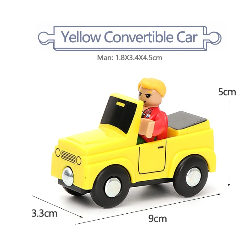 Variety Of Optional Track Magnetic Cars Multi-Purpose Vehicles Compatible Brand Wooden Scene Track Car Toys Children's Gifts W09
