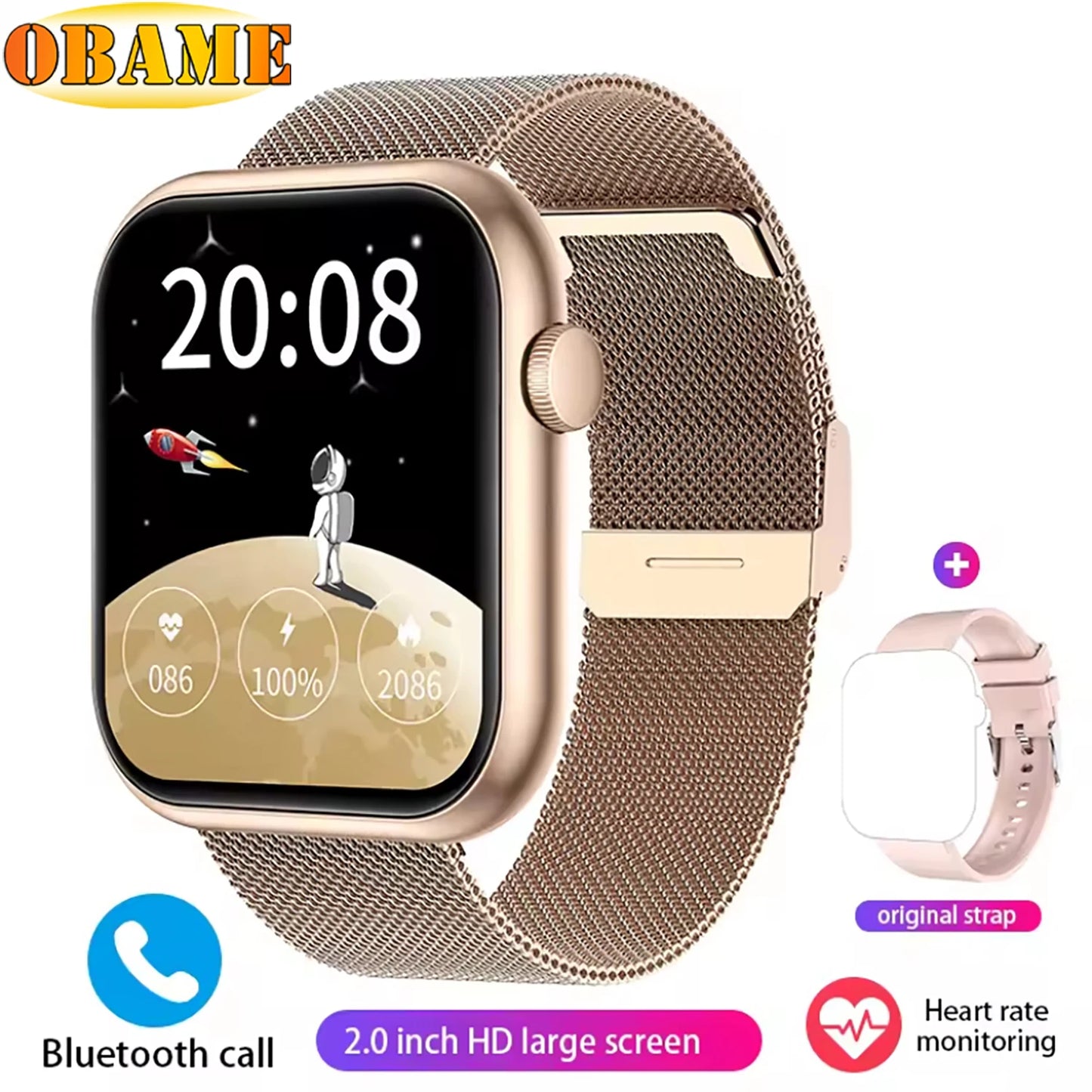 QX7 Sports Smart Watch Men Women 2.09-inch SmartWatch GPS Bluetooth call Heart rate Blood oxygen SOS AI Voice Smartwatch 2025New