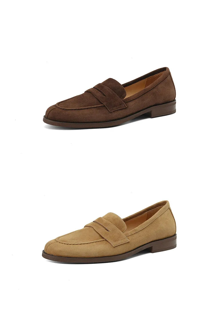 Shoes for Women 2024 Summer Brown Casual Flats Ladies Shoe Fashion Suede Loafers Soft Sole Non-Slip Feminino Zapatos Mujer - Belvar