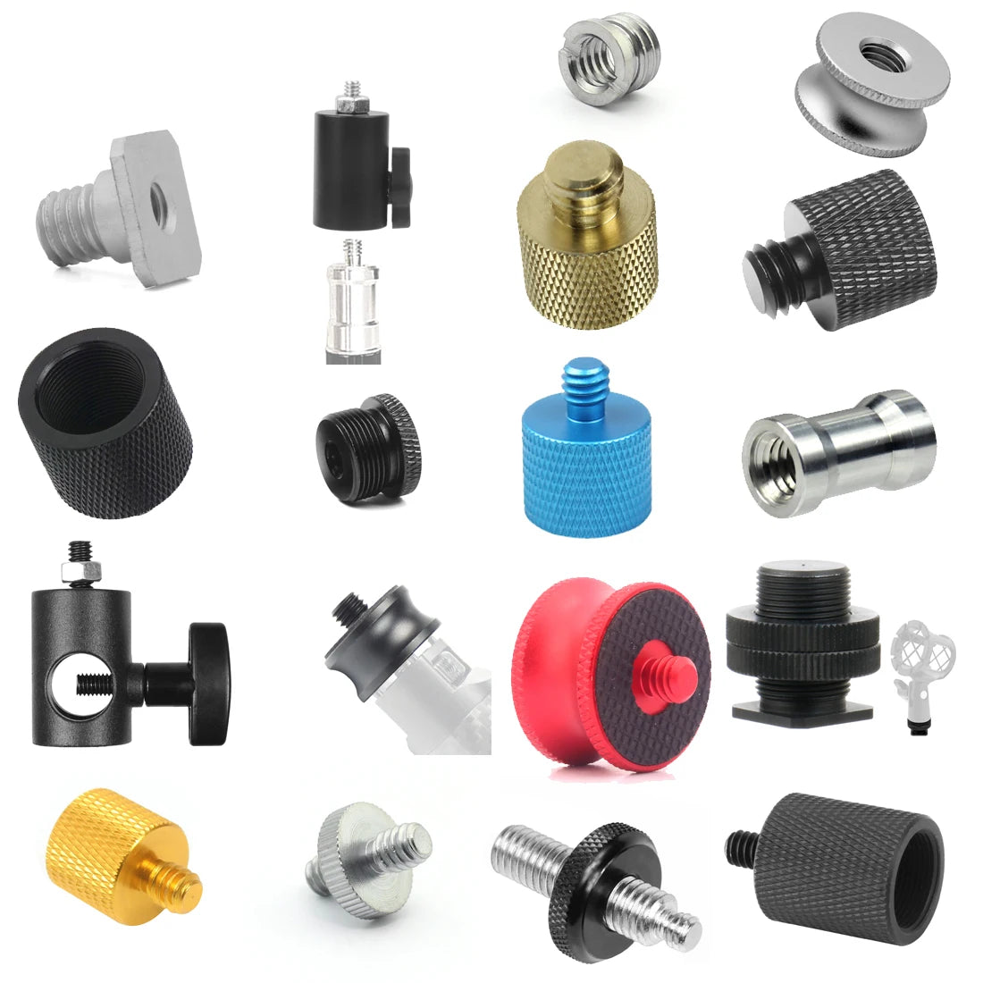 1/4 3/8 5/8"-27 M6 M5 M4 M10 Screw Converter Adapter Male Female for Tripod Microphone Flash Lights Projector SLR Camera Mount