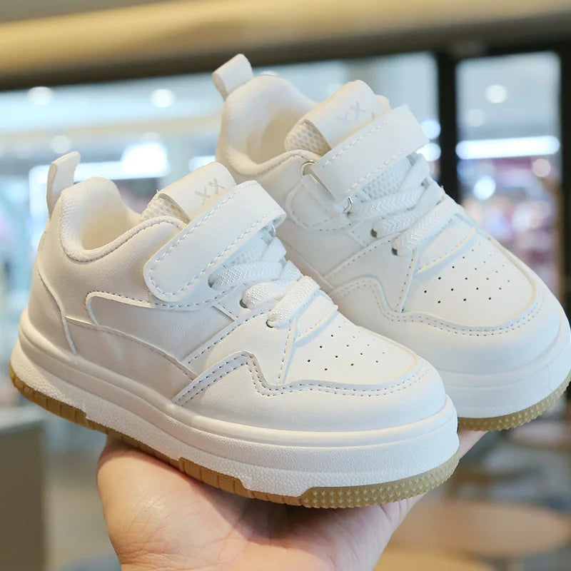 Children's White Shoes Spring and Autumn Kid's Sports Shoes Anti slip Lightweight Boys Board Shoes Soft Sole Baby Casual Shoes - Belvar