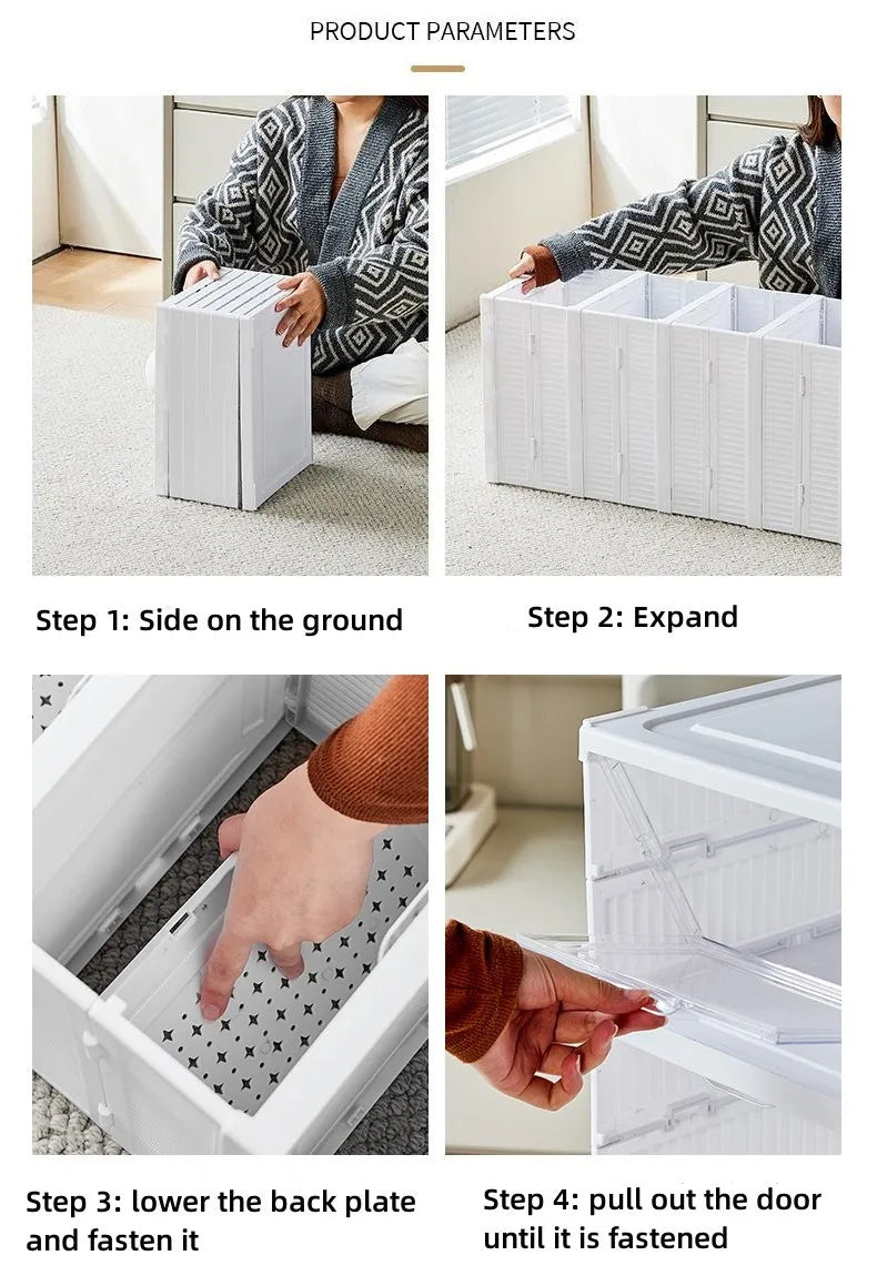 6 Layers Shoes Box Foldable Transparent Sneaker Shoe Storage Organizers Box Stackable Dustproof High-top Cabinet Shoe Rack Shelf - Belvar